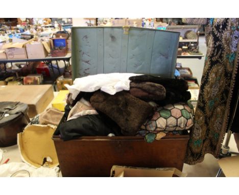 Tin trunk and contents (Clothes)