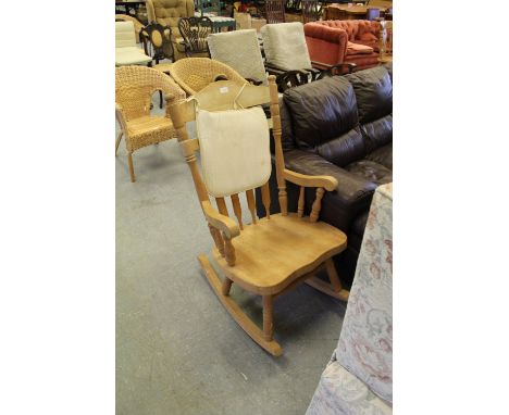 Beechwood rocking chair and cushion