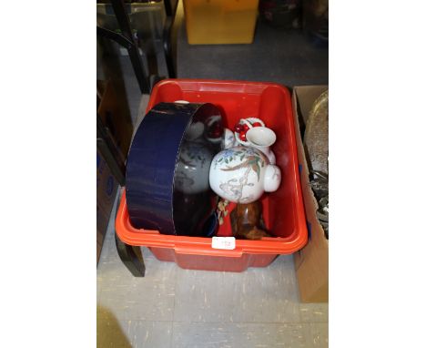 Box of Oriental china, Royal Worcester, etc.