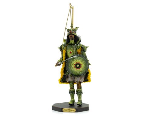Rodomonte precious Sicilian puppet, XX Century, cm 35, Handmade and finished by hand, embellished with embroidered fabrics an