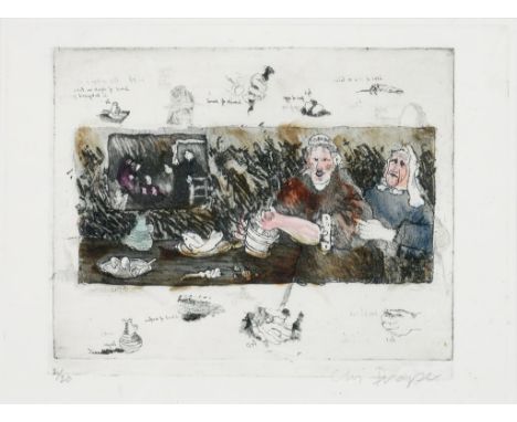 CHRIS DRAPER, INTERIOR SCENE, LITHOGRAPH, SIGNED BY THE ARTIST IN PENCIL AND NUMBERED 2 OF 20, 32 X 23CM 