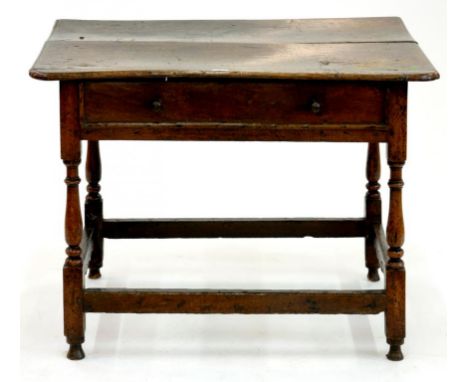 A WILLIAM III OAK SIDE TABLE, LATE 17TH OR EARLY 18TH C, 68CM H; 97 X 64CM 