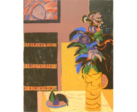 GABRIEL GODDARD, STILL LIFE, SCREEN PRINT, SIGNED BY THE ARTIST IN PENCIL AND NUMBERED 68 OF 170, UNFRAMED, 65 X 52CM 