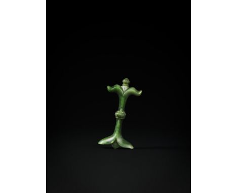 Spinach jade Mughal Jade hilt intricately carved with a smooth, polished surface and finely detailed motifs.&nbsp;    L:&nbsp