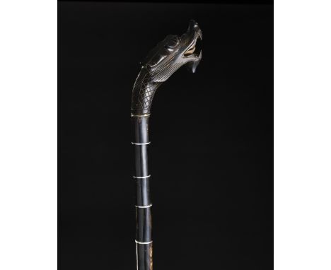 AN EBONY WALKING STICK, PROBABLY INDONESIAN&nbsp;    L: 92cm