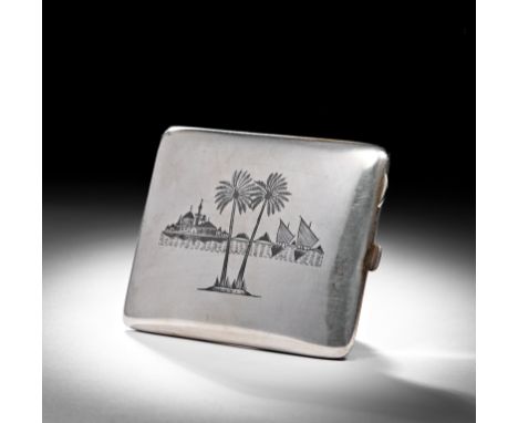 A 20TH CENTURY IRAQI SILVER AND NIELLO CIGARETTE CASE    L: 10.5cm, Weight: 134g   