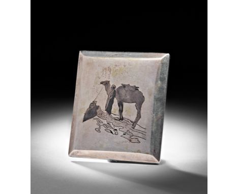 A 20TH CENTURY IRAQI SILVER AND NIELLO CIGARETTE CASE    L: 9.5cm, Weight: 143g   