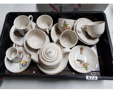 ANTIQUE CERAMIC CHILDRENS TEA SET 