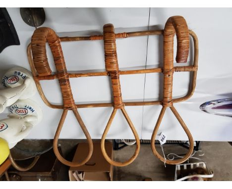 VINTAGE BAMBOO CANE COAT HOOKS 