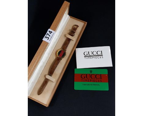 ORIGINAL VINTAGE 1980 GENUINE GUCCI WATCH WITH BOX AND PAPERS GOLD PLATED 