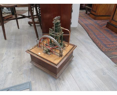 A walnut cased model stationary engine- Murdock Aiknen and Co Glasgow 