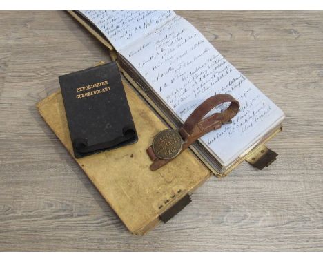 Two constabulary calf bound general order note books relating to the chief constables of Oxford dating from 1857-1916 and an 
