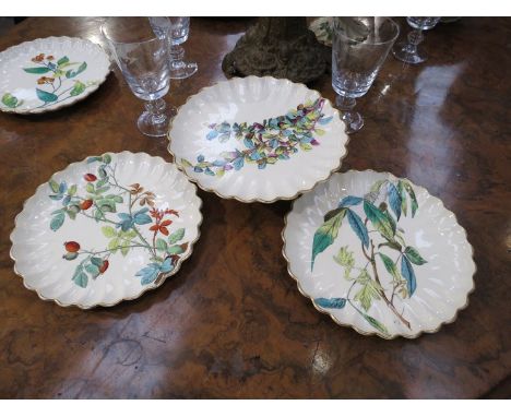 A Copeland Spode part dessert service, wild flower design