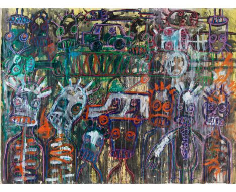 Abdoulaye Diarrassouba 'Aboudia' (Côte d'Ivoire, né en 1983)Sans titre, 2014 techniques mixtes sur toilemixed media on canvas