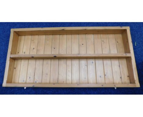 A heavy pine wall unit with shelf, 53in wide x 6in deep x 29.5in high