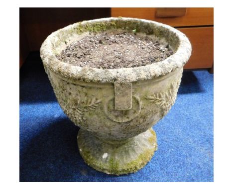 A 'stoneware' garden planter, 18.5in diameter x 20in high