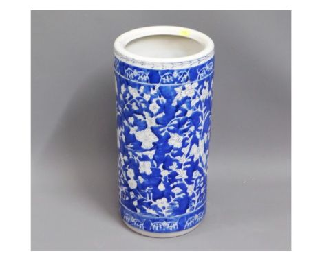 A Chinese style porcelain stick stand, 18in high