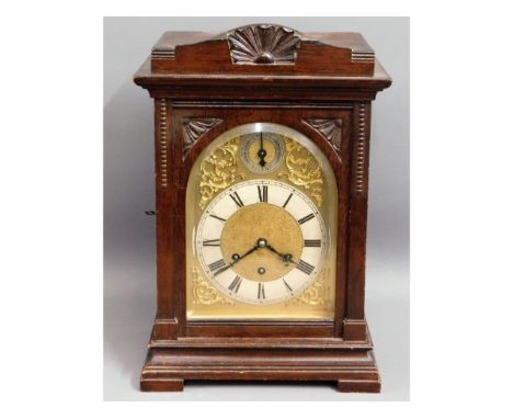 A French bracket style chiming clock, 16.75in tall