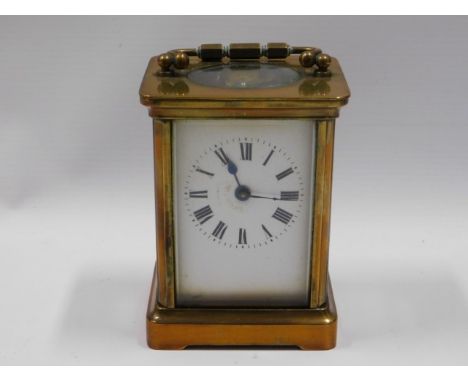 A French A.C.C.L brass carriage clock, 4.25in tall