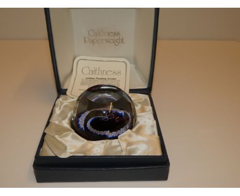 Limited edition Caithness paperweight Jubilee floating crown 