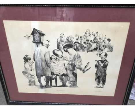 A framed and glazed lithograph titled 'The Arena' by Robert Owen, number 116 of 275.
