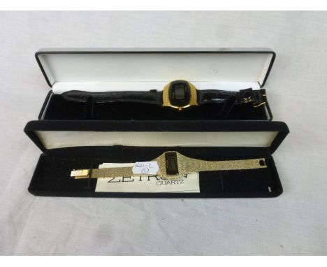 Two Vintage Digital Wristwatches to include Zetron Quartz with Booklet Timex SSQ