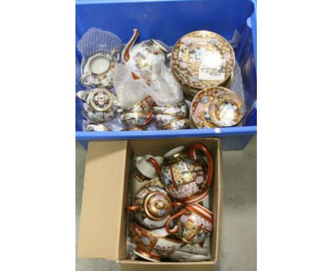 Large Japanese egg shell Imari tea service