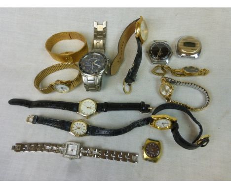 Quantity of vintage ladies and gents wristwatches to include Jacques Farel, Aviva, Timex, Atlantic etc