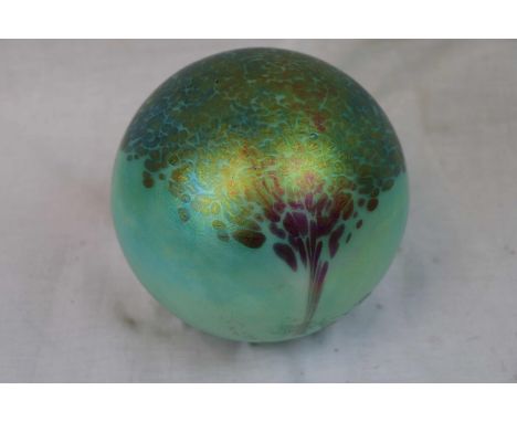 Vintage Iridescent Bulbous Glass Light Shade