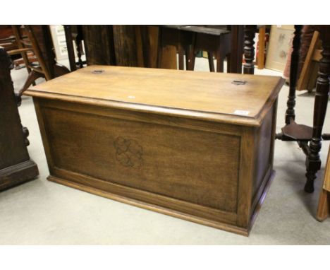 Vintage light oak blanket box