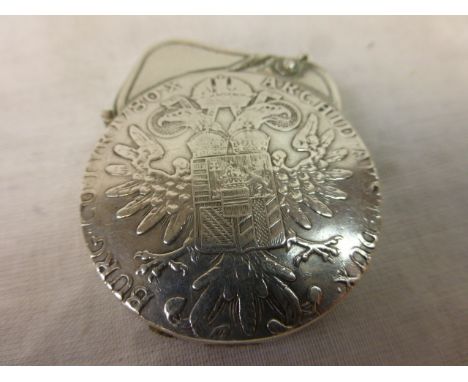 Maria Teresa silver coin novelty lighter, each face formed of a coin