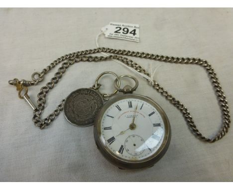 J G Graves of Sheffield "The Express English Lever" silver open face pocket watch, white enamel dial and subsidiary dial (han