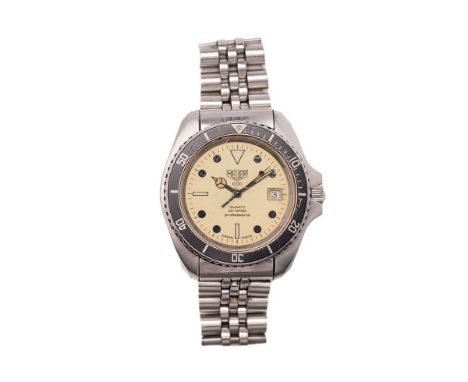 Heuer 1000 Professional gentleman's wrist watch , circa 1986, ref. 980.113L, signed luminous dial, stainless steel, outer cas