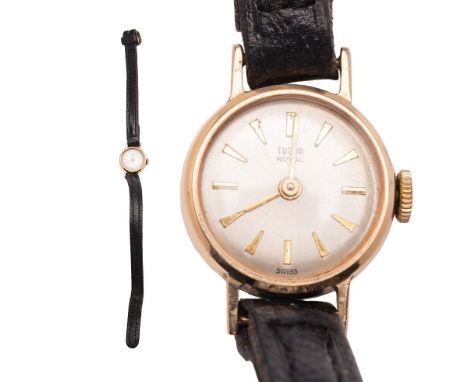 A lady's gold cased Tudor cocktail watch, the signed champagne dial with baton numerals, case marked to the exterior, dial di