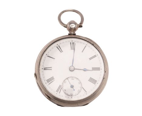 Silver cased Waltham pocket watch 973043, stamped AM Watch Co, c1860, Waltham Mass, Case width 47cm.