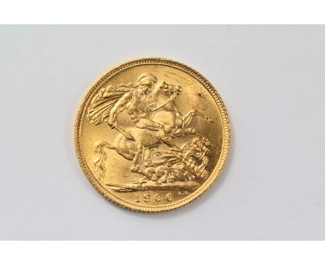 An Edward VII Full Gold Sovereign dated 1906 (bp)