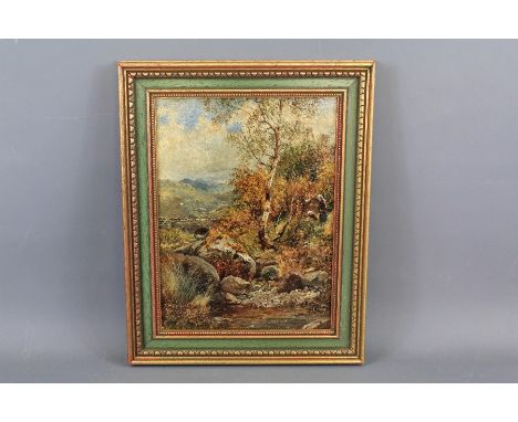 James T.Callowhill (1838-1917) Victorian Oil on Canvas, inscribed to verso 'Nr Capel Curig North Wales' signed and dated lowe