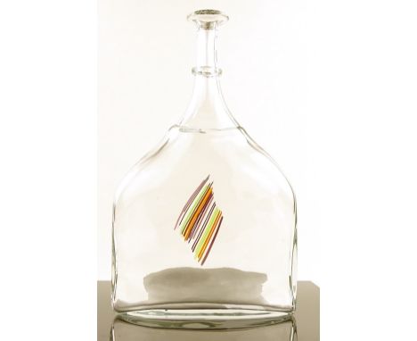 A Studio glass attenuated bottle vase by Bertil Vallien, height 30cm