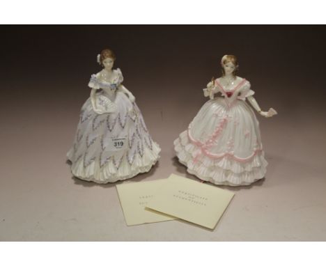 TWO ROYAL WORCESTER FIGURINES 'THE LAST WALTZ' AND 'THE MASQUERADE BEGINS'