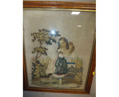 TWO VINTAGE TAPESTRIES, BOTH FRAMED AND GLAZED  
