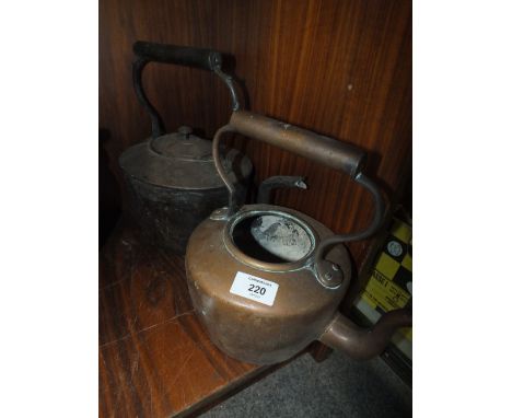TWO VINTAGE COPPER KETTLES 