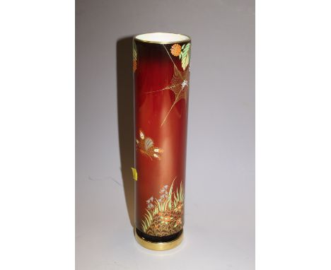 A CARLTON ROUGE ROYALE CYLINDER VASE