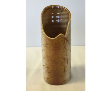 A c1970s Poole Pottery brown vase, 22cm tall.