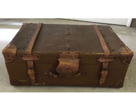Vintage leather trunk.