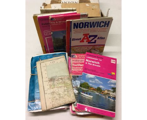 A small quantity of ordnance survey maps to include Norfolk & Suffolk.