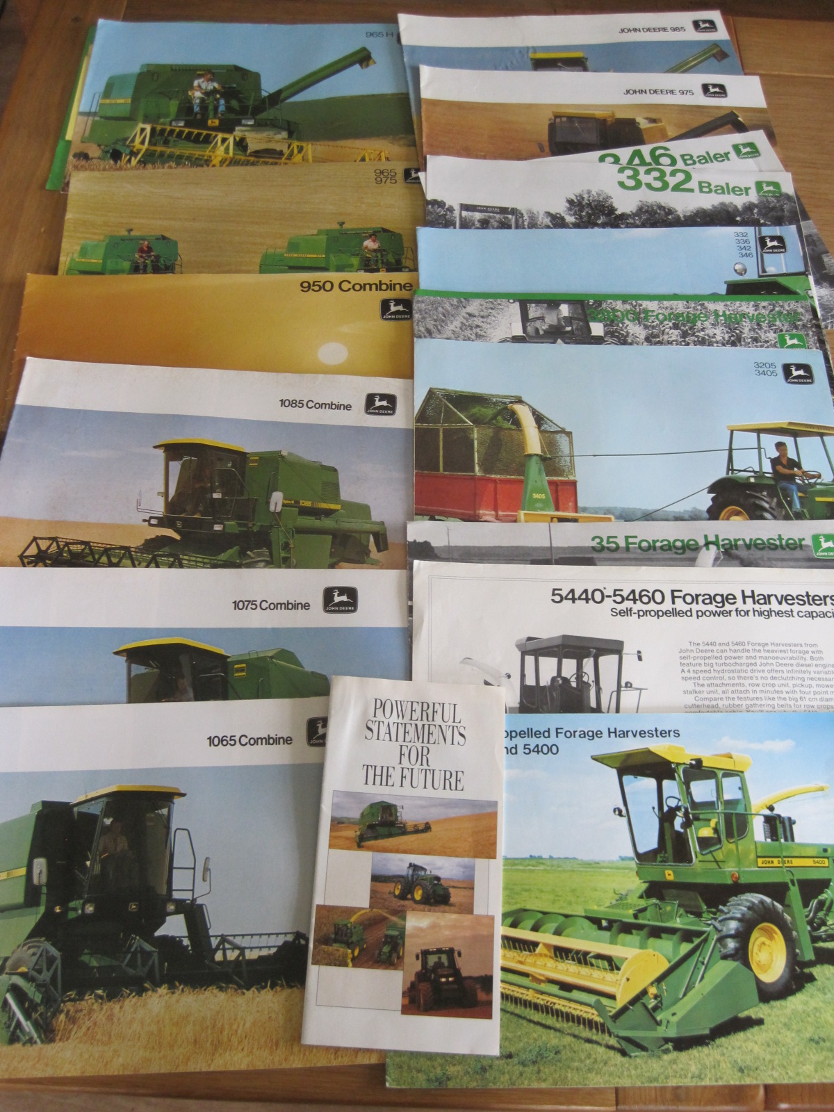 John Deere baler and harvester brochures, 1970s/1980s