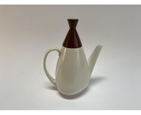A mid 20th Century Carlton Ware Mimosa patterned tea and coffee service, to comprise tea and coffee pots, hors d'oeuvres dish