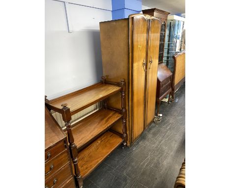 A Victorian buffet, a wardrobe, a lamp and a bureau bookcase