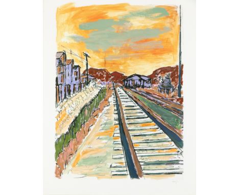 Bob Dylan, American b.1941-  Side Tracks, 3 February 1991, Glasgow, Scotland;  unique giclée with hand embellish in colours b