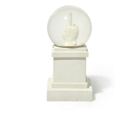 Maurizio Cattelan, Italian b.1960-  L. O. V. E. (Snowball), 2015;  resin and glass sculpture, after the original sculpture in